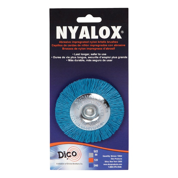 Dico Dico Nyalox 3 in. Fine Crimped Mandrel Mounted Wheel Brush Nylon 2500 rpm 1 pc 541-783-3 - main